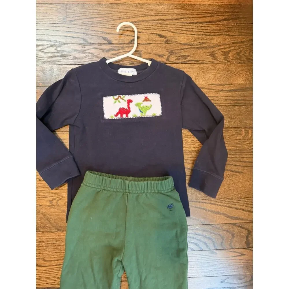 The Beaufort Bonnet Company smocked dinosaur